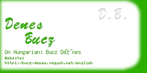 denes bucz business card